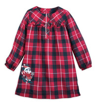 Disney Store Girls&#39; L/S Holiday Plaid Nightshirt Minnie Mouse Pajama Sz ... - £23.34 GBP