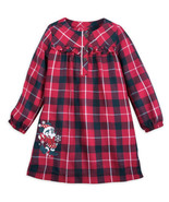 Disney Store Girls&#39; L/S Holiday Plaid Nightshirt Minnie Mouse Pajama Sz ... - $29.69