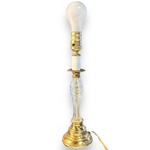 Art Deco Accent Lamp Cut Glass &amp; Brass  Candle Stick Christmas Lamp Gold... - £23.64 GBP