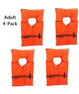 Life Jacket Vest Preserver 4 Pack Type II Orange Adult Fishing Boating U... - €34,62 EUR