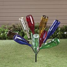 Unique Style Outdoor Metal Wine Bottle Holder Bush Tree Garden Yard Stak... - $23.56
