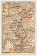 1911 Original Antique Map Of Bad Kreuznach / Germany - $23.05