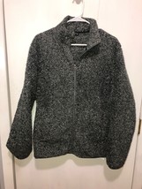 Uniqlo Full Zip Mock Neck Fuzzy Sherpa Feel Sweater Mens Medium - £11.89 GBP