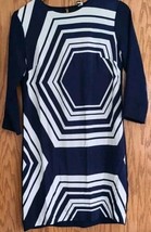Ann Taylor Navy Blue Geomentric Dress Women&#39;s Size S - £11.03 GBP