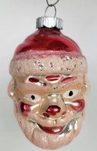 Vintage Shiny Brite Glass Santa Claus Head Ornament USA - £27.25 GBP