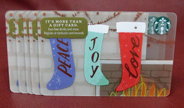 Starbucks 2017 Peace Joy Love Christmas Stocking Gift Card New Unused - $74.63 MXN