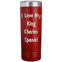Love My King Charles Spaniel v4-22oz Insulated Skinny Tumbler - Red - £25.84 GBP