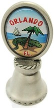 Vintage Fort Pewter Bell Orlando Florida Gator Palm Tree - £19.45 GBP