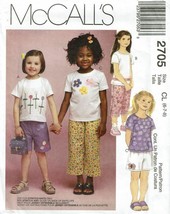 McCall's Sewing Pattern 2705 Top Pants Shorts Girls Size 6-8 - £7.01 GBP