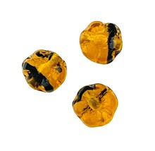 29 pcs Flower Beads Czech Glass Tortoise Topaz 6mm 3D Textured Foral Shape - £9.64 GBP