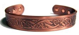 CELTIC SNAKE PURE COPPER SIX MAGNET CUFF BRACELET  health pain relieve #601 - £9.83 GBP