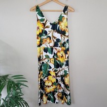 NWT Ann Taylor Factory | Green Yellow Tropical Floral V-neck Dress, size 10 - £17.89 GBP