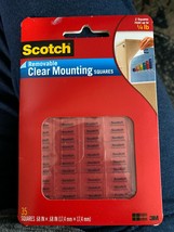 Scotch Mounting Squares Removable 3M 859S Adhesive 1 x 1 inch Clear, 16 Squares - £4.50 GBP