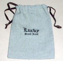 Lucky Brand Jeans Logo Small Drawstring Jewelry Bag Pouch Empty New - $12.70