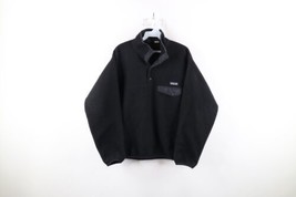 Vintage 90s Patagonia Synchilla Mens Small Spell Out Snap T Fleece Sweater Black - £110.96 GBP