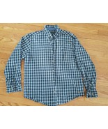 Mens Woolrich Size Large Blue Black Plaid Checkered Long Sleeve Shirt EUC - £8.59 GBP