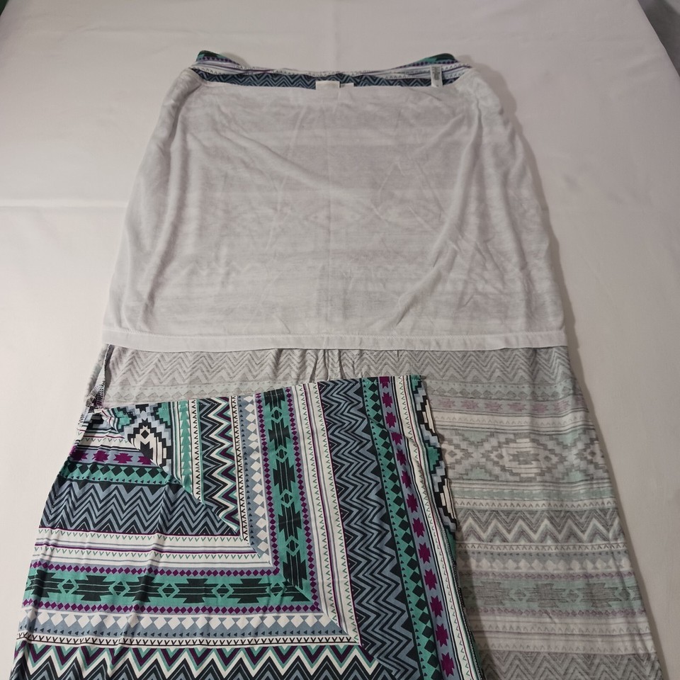 CATO RN#37080 Women's Green Multicolor Geometric Elastic Waist Long Skirt 14/16W Item image 11