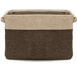 Sorbus ~ Collapsible ~ Storage Basket w/Handles ~ 15 x 10.75 x 9.5 ~ BROWN Twill - £17.89 GBP