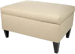 Brooklyn Collection Large Upholstered Living Room Lift Top Storage Ottoman - $362.99