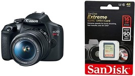 Sandisk 16Gb Extreme Sdhc Uhs-I Memory Card And Eos Rebel T7 18-55Mm F/3... - £417.53 GBP