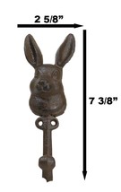 Pack Of 2 Cast Iron Farmhouse Rustic Whimsical Bunny Rabbit Wall Coat Hooks - £20.59 GBP