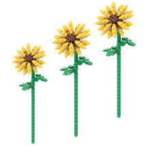 Three Sunflower Helianthus Flower Building Toys Sets &amp; Packs 309 Pieces - £7.23 GBP