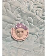 Vintage Ceramic Pierrotclown Brooch Purple White Polka Dots Pin - $147.18 MXN