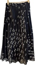 Vintage Pleated Skirt Black Geometric Size Sm, Lined &amp; Zippered Venus - £5.47 GBP