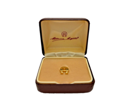 Etienne Aigner Tie Tack 24K Gold Plated No Tarnish Original Box Vintage - $17.63