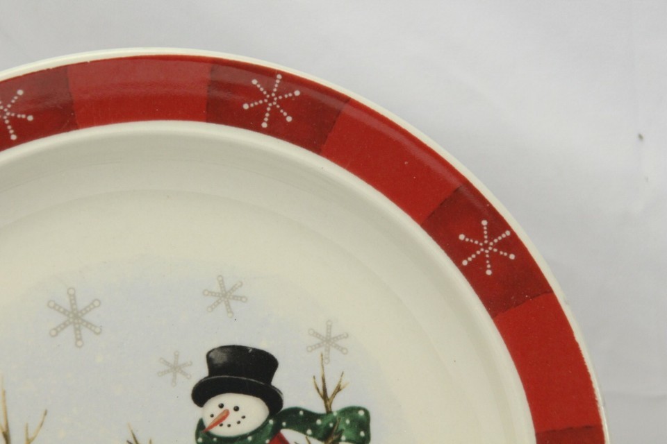 Royal Seasons Snowmen Christmas Dinner Plates 10-1/4" Lot of 12  Xmas Item image 4