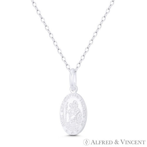 St. Christopher Patron Saint of Travelers 925 Sterling Silver Tiny Medal... - $12.46+
