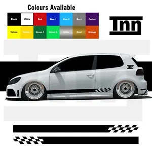 Side Stickers for VW Polo Golf Lupo GTI GTD R 3dr 5dr Stripes GT Scirocc... - $29.99