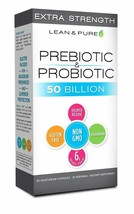 Lean &amp; Pure Extra Strength Prebiotic &amp; Probiotic- 50 Billion CFU, Delayed Rel... - £34.29 GBP
