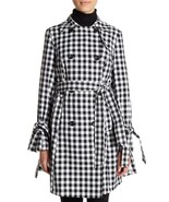 French Connection Gingham Print Trench Coat SZ S Gingham - $134.64