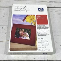 NEW HP Premium Plus 4 X 6&quot; High Gloss Inkjet Photo Paper 11.5 Mil 45 sheets - £4.96 GBP