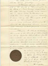 1894 State of New Jersey Willed Administrator Letter with Seal - $37.62