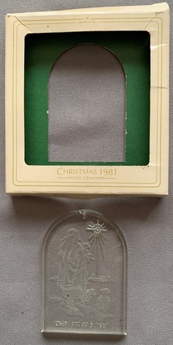 Hallmark Acrylic Keepsake Ornament Christmas 1981 Holiday Highlights She... - $3.96