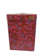 Vintage Mod Vinyl Square Wig Hat Doll Pink Storage Box Case Square 12&quot; x... - $34.64