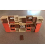 HTF Rare Vtg TOMY Lundby dollhouse kitchen plastic/wood set stove fridge... - £37.16 GBP