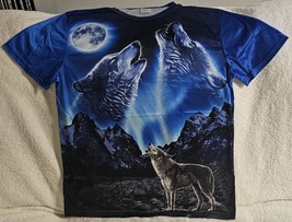 Wolves Wolf Howling Moon Mountain Outdoor Animal T-SHIRT - £11.28 GBP+
