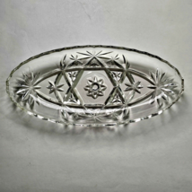 Vtg Anchor Hocking Glass EAPC Star of David Clear Pickle Relish Dish Oval 8 1/2&quot; - £10.96 GBP