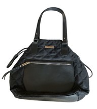 Kenneth Cole Reaction Black Quilted Tote Shoulder Handbag  Nylon Silver Hardware - £19.77 GBP