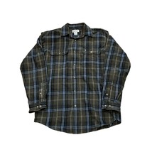 Carhartt S216 OLV Loose Heavyweight Flannel Long Sleeve Plaid Shirt Men&#39;s Size M - £19.57 GBP