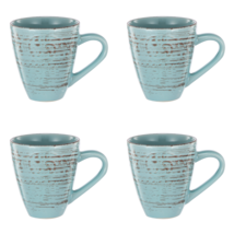 Set of 4 Rustic Flare Mugs in Antiqued Turquoise - 12oz Capacity - £30.07 GBP