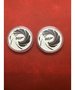 2022 1 oz James Bond 007 Silver Coin x 2  Colorized .9999 Silver - $87.79