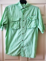 World Wide Sportsman Mens LG Fishing Shirt Green Short Sleeve Vented Back - $25.60