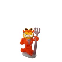 Vintage Halloween Garfield In Devil Costume Pitchfork PVC Figurine Paws 2&quot; - $14.55