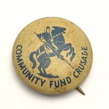 Vintage Lapel Pin Pinback Community Fund Crusaders Historical 1920s 30s Horse - £16.33 GBP