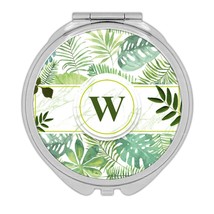 Personalized Botanical : Gift Compact Mirror Leaves Nature Name Initial ... - £10.38 GBP+