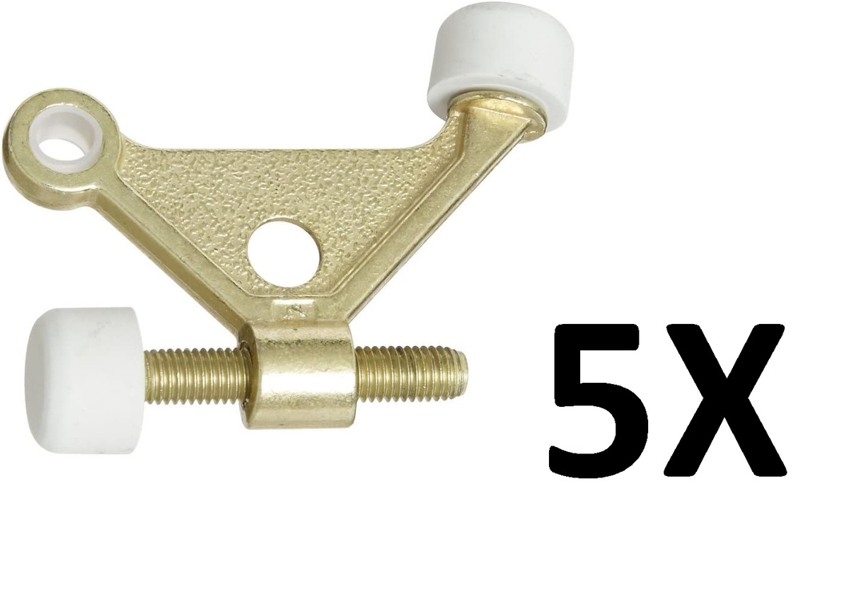 5X Stanley 57-1030 (DP57-1030) Hinge Pin Doorstops In Bright Brass - $8.54